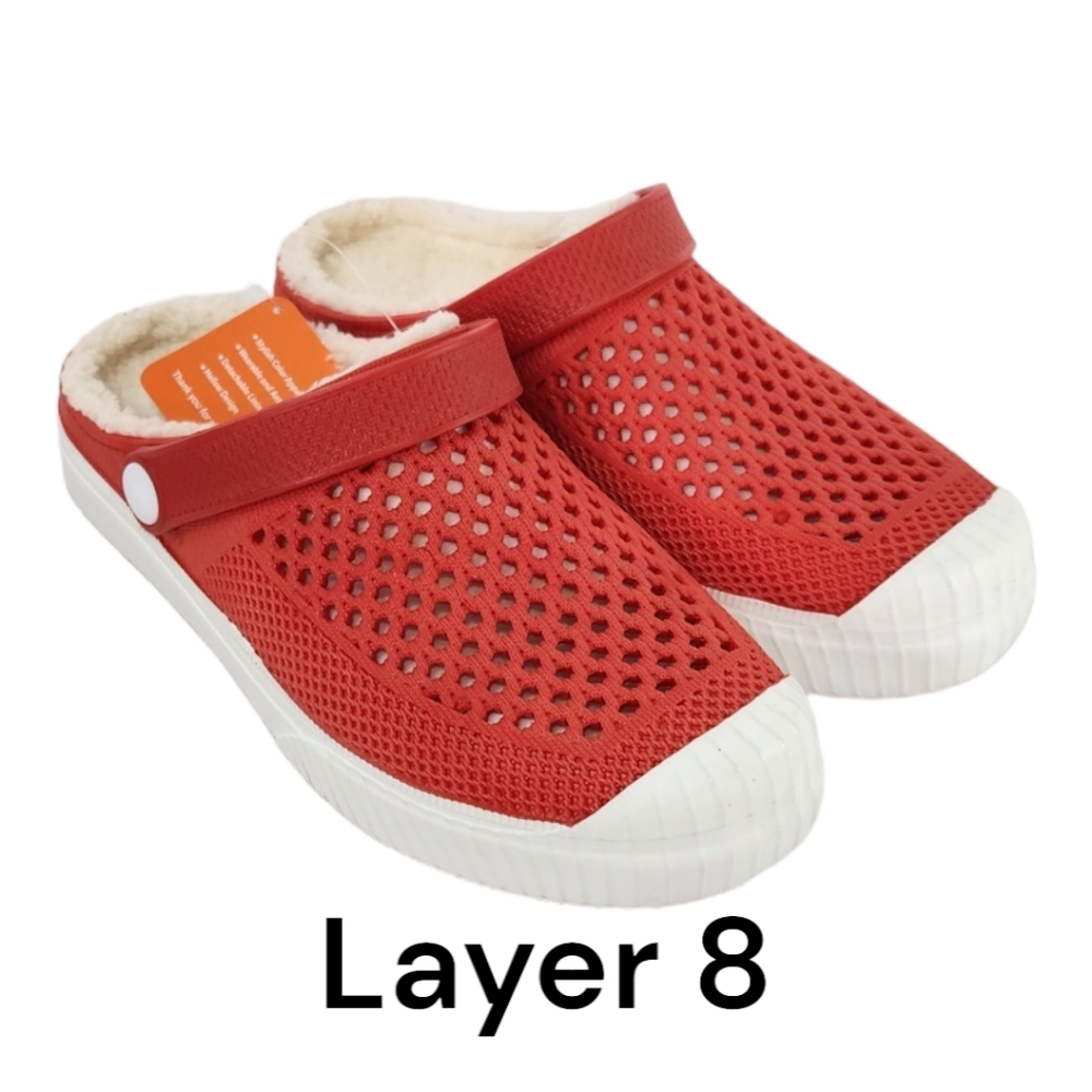 Layer 8 fur lined rubber clogs. Size 6